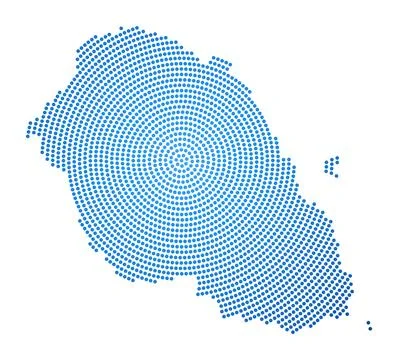 Graciosa dotted map. Digital style shape of Graciosa. Tech icon of the isla.. Stock Illustration