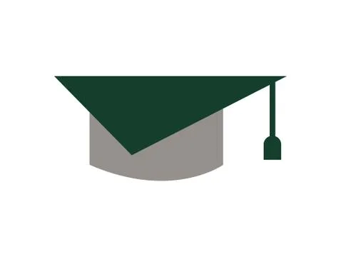 Grad cap on white Stock Illustration