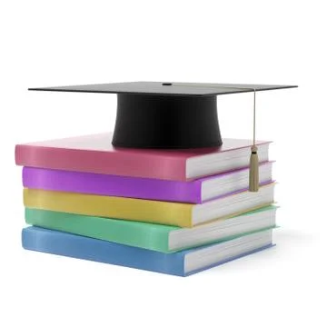 Grad hat with books 库存插图