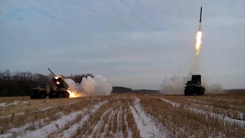 Grad multiple-launch rocket system at military museum, timelapse Stock Footage 87431667