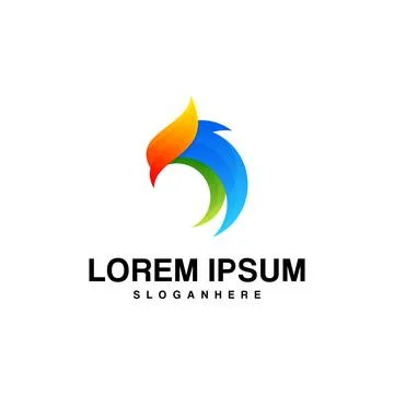 Gradation bird logo design Stock Illustration