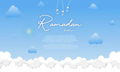 Gradation cloudy ramadan sky vector Stock Illustration