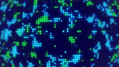 Gradation digital light spot pattern abstract background animation. Stock Footage 232925582