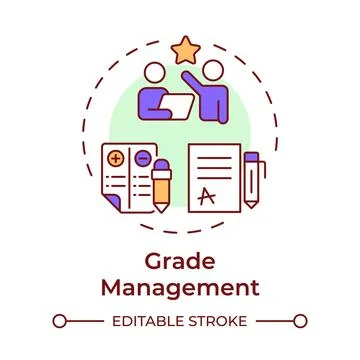 Grade management multi color concept icon Stock Illustration