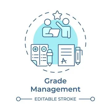 Grade management soft blue concept icon 库存插图