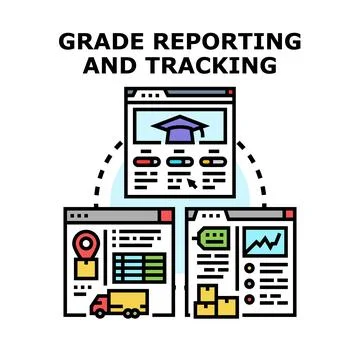 Grade reporting and tracking academic progress system イラスト素材