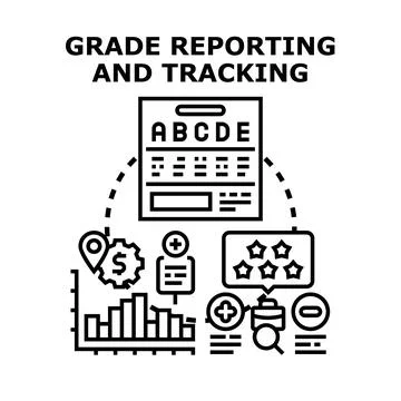 Grade reporting and tracking educational information analysis system Stock Illustration