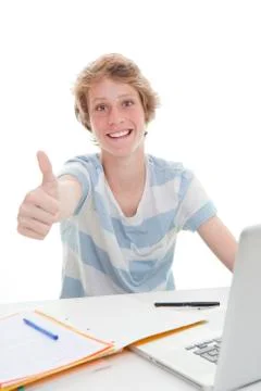 Grade a student studying Stock Photos
