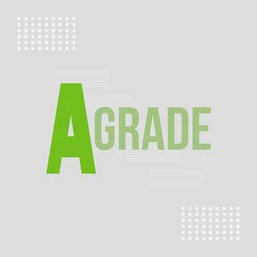 A Grade typography text on white concept background design Stock Illustration