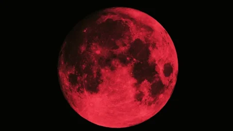 Graded shot of the evil red full moon aka blood moon filmed in UHD Stock Footage 159711249