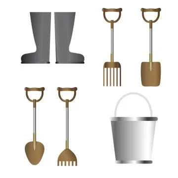 Graden tools silver and dark gold color Stock Illustration