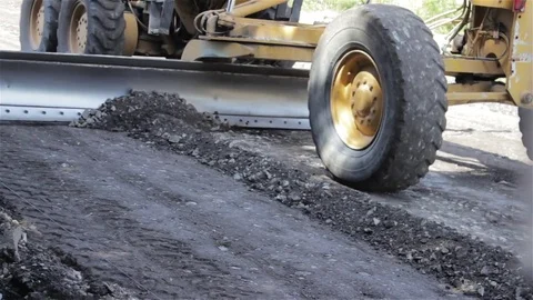 Grader clears the road Video stock 79888791