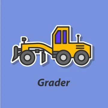 Grader color flat icon. Stock Illustration