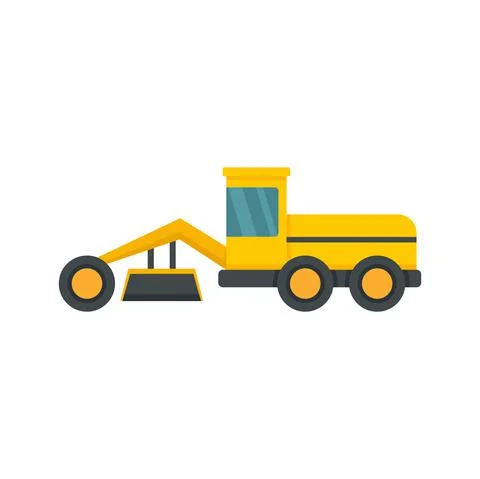 Grader machine building icon flat isolated vector Stock Illustration