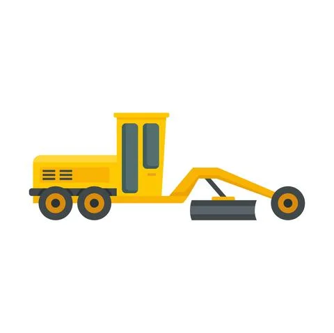 Grader machine bulldozer icon flat isolated vector Stock Illustration