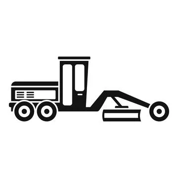 Grader machine bulldozer icon, simple style Illustrazione stock