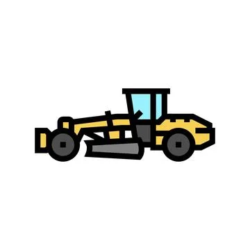 Grader machine construction vehicle color icon vector illustration Stock Illustration