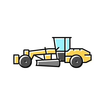 Grader machine construction vehicle color icon vector illustration Stock Illustration