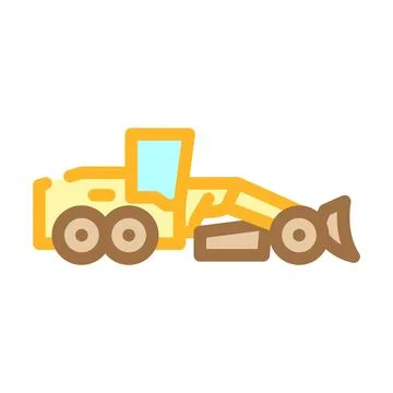 Grader machine construction vehicle color icon vector illustration Stock Illustration