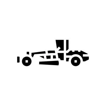 Grader machine construction vehicle glyph icon vector illustration Stock Illustration