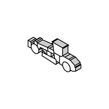 Grader machine construction vehicle isometric icon vector illustration Stock Illustration