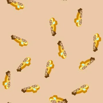 Grader machine construction vehicle isometric icon seamless pattern Stock Illustration