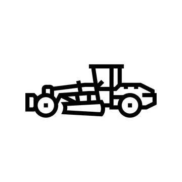 Grader machine construction vehicle line icon vector illustration Stock Illustration