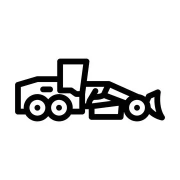 Grader machine construction vehicle line icon vector illustration Stock Illustration