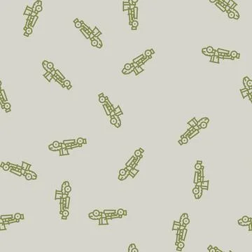 Grader machine construction vehicle line seamless pattern Stock Illustration