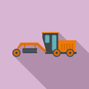 Grader machine demolition icon, flat style Illustrazione stock