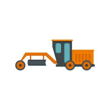 Grader machine demolition icon flat isolated Illustrazione stock
