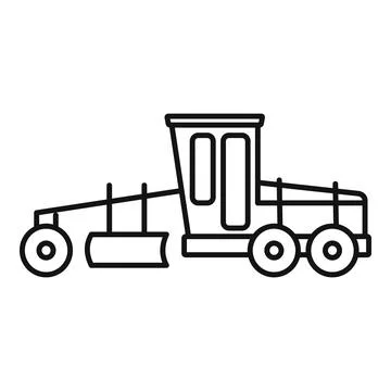 Grader machine heavy icon, outline style Illustrazione stock