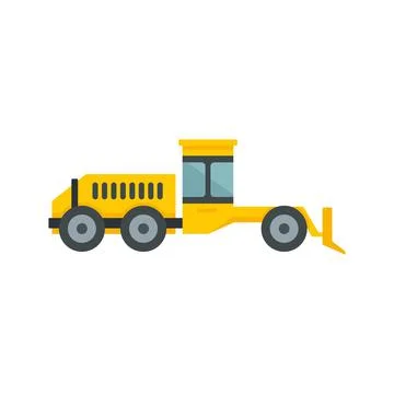 Grader machine hydraulic icon flat isolated vector Illustrazione stock