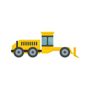 Grader machine hydraulic icon flat isolated Stock Illustration
