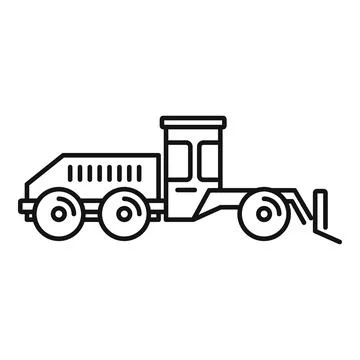Grader machine hydraulic icon, outline style Illustrazione stock