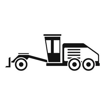 Grader machine hydraulic icon, simple style Illustrazione stock