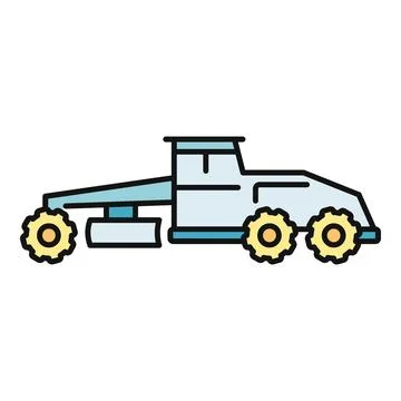 Grader machine leveling earth for construction work Stock Illustration