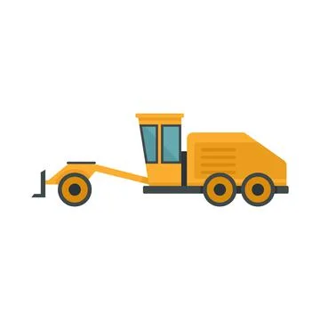 Grader machine machinery icon flat isolated vector Stock Illustration