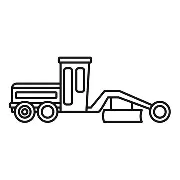 Grader machine machinery icon, outline style Stock Illustration
