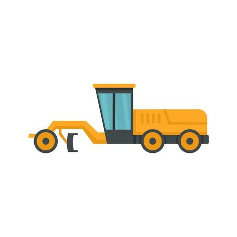 Grader machine road icon flat isolated vector Illustrazione stock