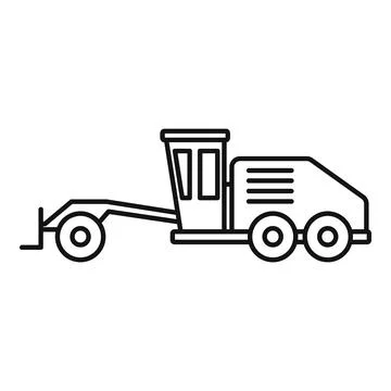 Grader machine scraper icon, outline style Stock Illustration