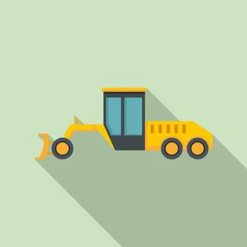 Grader machine utility icon, flat style Illustrazione stock