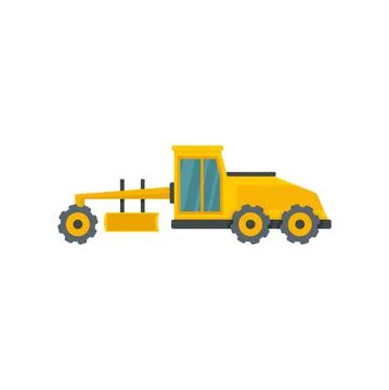Grader machine vehicle icon flat isolated vector Stock Illustration