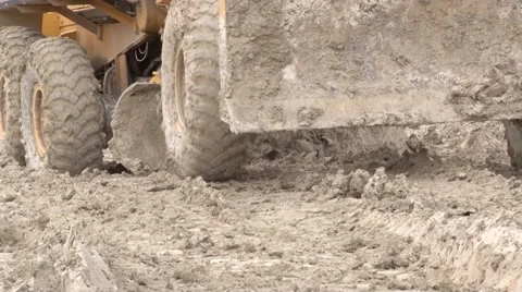 Grader in the mud Stock Footage 52783999