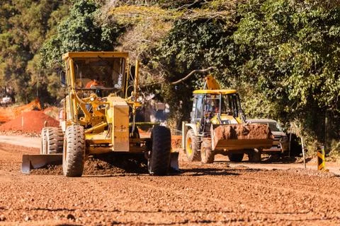 Grader Road Construction Stock Photos