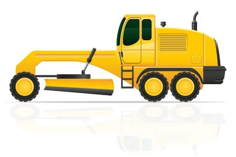 Grader for road works illustration Stock Illustration