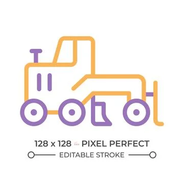Grader two color line icon 스톡 일러스트