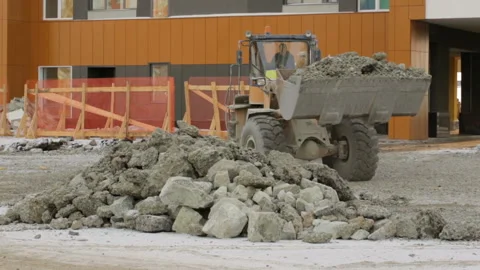 Grader working at building site 库存影片 86926568