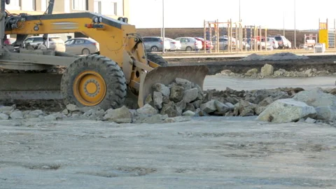 Grader working at construction site 库存影片 88908468