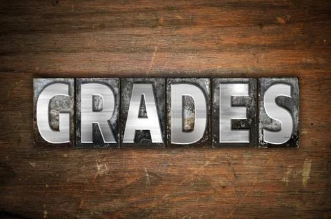 Grades Concept Metal Letterpress Type Stock Illustration